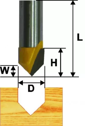 Фреза пазовая галтельная ф158 мм V-обр 90° хвостовик 8 мм 46091 купить в Кургане