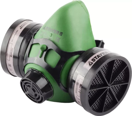 Полумаска STAYER &quot;MASTER&quot; фильтрующая противогазная, в комплекте с фильтрами А1 11175 купить в Кургане