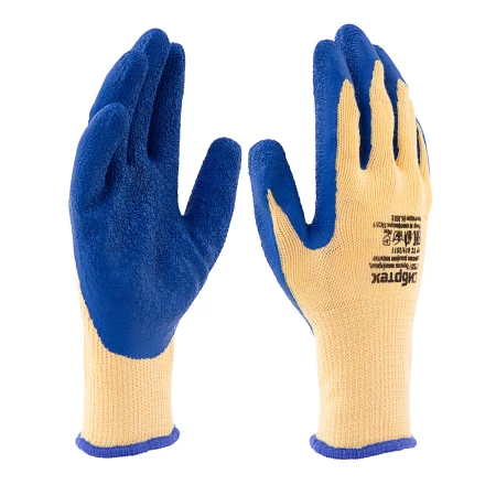 Перчатки трикотажные, полиэфирные, латексное рельефное покрытие, размер 9// Сибртех 677525 купить в Кургане