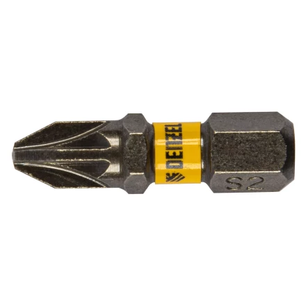 Бита PZ2х25, сталь S2, шестигранный профиль, 10 шт. Е 6,3 Denzel 11654 купить в Кургане