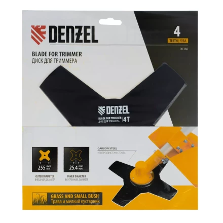 Диск для триммера , 255 х 25,4   4 лезвия Denzel 96366 купить в Кургане
