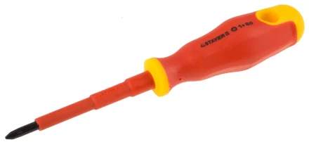 Отвертка STAYER &quot;PROFI&quot; &quot;ELECTRO&quot; диэлектрическая до 1000В, двухкомп рукоятка, PH № 1 х 80мм 25142-1-08 купить в Кургане