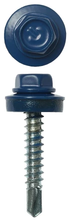 Саморезы ЗУБР &quot;ПРОФЕССИОНАЛ&quot; окраш., RAL 5005 синий насыщен., для крепл. кров. матер. к дерев. обреш., 4.8x29мм, 400шт 4-300315-48-029-5005 купить в Кургане