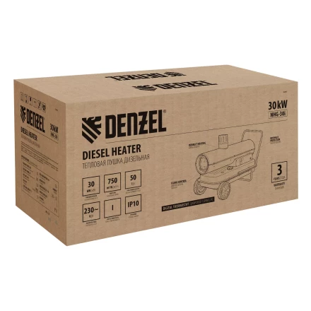 Дизельная тепловая пушка Denzel NHG-30i, 30 кВт, 750 м3/ч, непрямой нагрев, цифровой термостат купить в Кургане