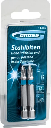 Набор бит РН3х50, сталь S2, 2шт GROSS 11359 купить в Кургане