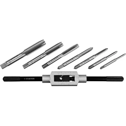 Набор метчиков STAYER &quot;MASTER&quot;, метчикодержатель 1шт, метчики 7шт, 8 предметов 28016-H8_z01 купить в Кургане