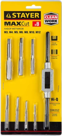 Набор метчиков STAYER &quot;MASTER&quot;, метчикодержатель 1шт, метчики 7шт, 8 предметов 28016-H8_z01 купить в Кургане