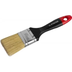 Кисть плоская STAYER "UNIVERSAL-PROFI", светлая натуральная щетина, деревянная ручка, 50мм 0104-050