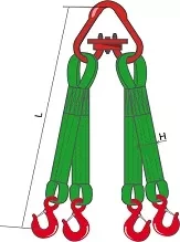 Строп текстильный четырехветвевой 4СТ 2.5 т L=4 м  РА 60 мм Звено РТ-3 купить в Кургане