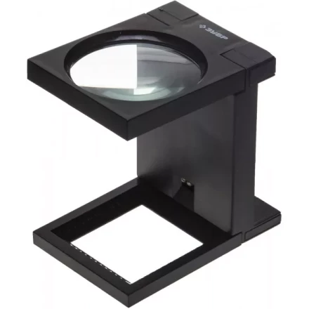 Лупа ЗУБР &quot;МАСТЕР&quot; складная на подставке, светодиодная подсветка, 3 кратное увеличение, диаметр 90мм 40542-90 купить в Кургане