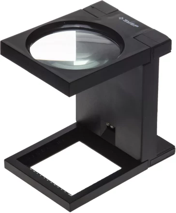 Лупа ЗУБР &quot;МАСТЕР&quot; складная на подставке, светодиодная подсветка, 3 кратное увеличение, диаметр 90мм 40542-90 купить в Кургане