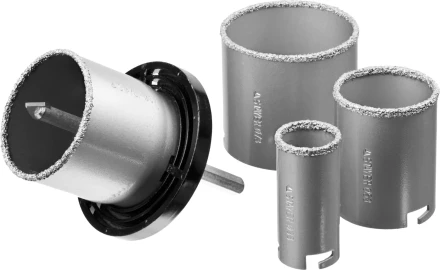 Набор STAYER &quot;PROFESSIONAL&quot;: Коронки с основанием и центровочным сверлом, d=33, 53, 67, 73мм, 6предм 33345-H6 купить в Кургане