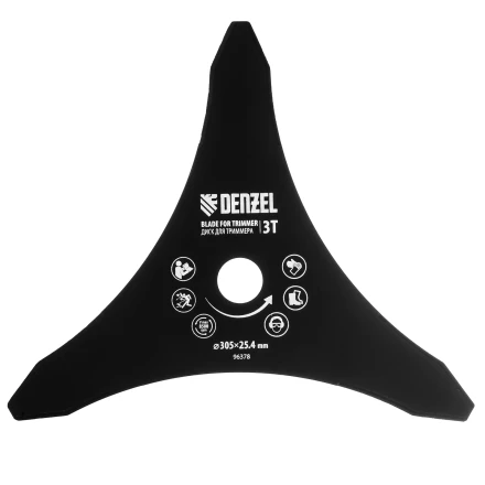 Диск для триммера , 305 х 25,4   3 лезвия, Denzel 96378 купить в Кургане