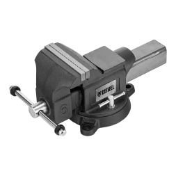 Тиски слесарные BVH-150, 150 мм, поворотные, стальная направляющая, с наковальней //Denzel 18685