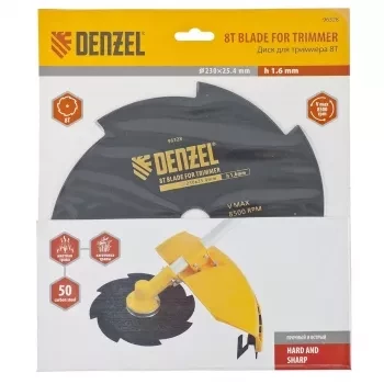 Диск для триммера 230 х 25,4 толщина 1,6 мм 8 лезвий DENZEL 96328 купить в Кургане
