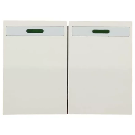 Выключатель СВЕТОЗАР &quot;ЭФФЕКТ&quot; двухклавишный, с эффектом свечения, без вставки и рамки, цвет бежевый, 10A/~250B SV-54435-B купить в Кургане