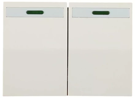 Выключатель СВЕТОЗАР &quot;ЭФФЕКТ&quot; двухклавишный, с эффектом свечения, без вставки и рамки, цвет бежевый, 10A/~250B SV-54435-B купить в Кургане