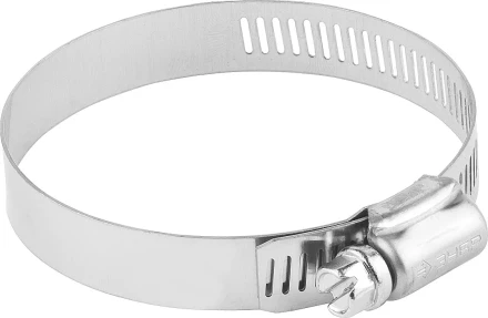 Хомуты ЗУБР &quot;ЭКСПЕРТ&quot;, нерж. сталь, просечная лента 12 мм, 65-89 мм, 50 шт 37815-065-89-50 купить в Кургане