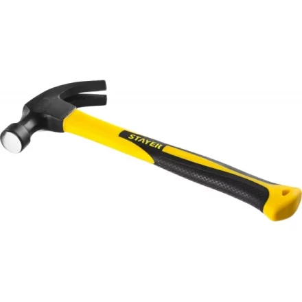 Молоток-гвоздодер &quot;Fiberglass&quot; с фиберглассовой рукояткой, 450 г, STAYER Professional 2026-450_z01 купить в Кургане