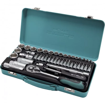 Набор торцевых головок с трещоткой 1/4 и 3/8 44 предмета Stels 13575 купить в Кургане