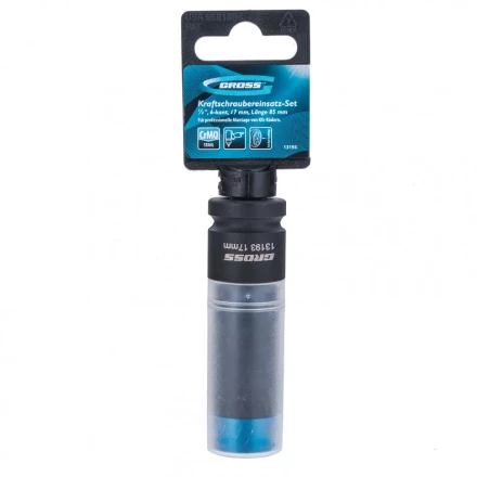 Головка ударная шестигранная для колесных дисков 17 мм 1/2 CrMo Gross 13193 купить в Кургане