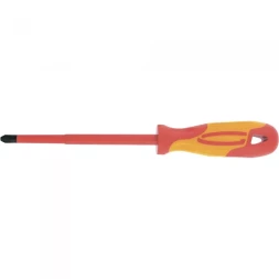 Отвертка диэлектрическая PH1*80мм CrMo до 1000В двухкомпонентная рукоятка Gross 12947