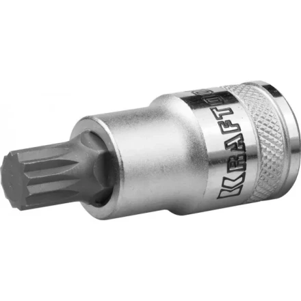 Торцовая бита-головка KRAFTOOL &quot;INDUSTRIE QUALITAT&quot;, материал S2, SPLINE, сатинированная, 1/2&quot;, M10 27911-10_z01 купить в Кургане