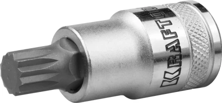 Торцовая бита-головка KRAFTOOL &quot;INDUSTRIE QUALITAT&quot;, материал S2, SPLINE, сатинированная, 1/2&quot;, M10 27911-10_z01 купить в Кургане