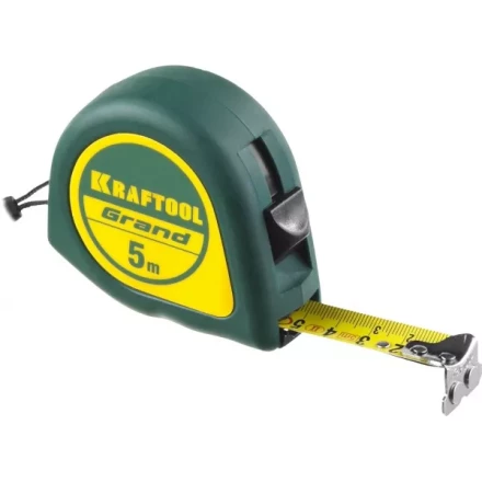 Рулетка KRAFTOOL GRAND, обрезиненный пластиковый корпус, 5м/19мм 34022-05-19 купить в Кургане