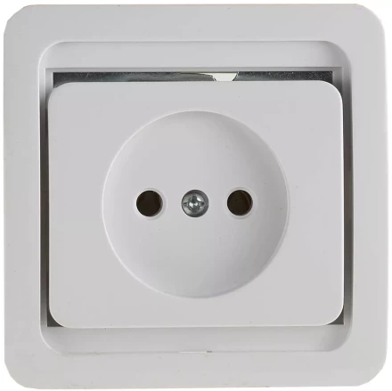 Розетка СВЕТОЗАР "ГАММА" одинарная, цвет белый, 16А/~250В SV-54100-W купить в Кургане