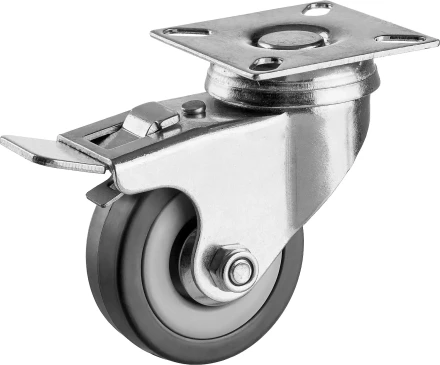 ЗУБР d 50 мм, г/п 35 кг, резина/полипропилен, поворотное колесо c тормозом (30956-50-B) купить в Кургане