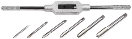 Набор ЗУБР &quot;МАСТЕР&quot; с металлореж. инструментом, метчики однопроходные М4-М12, метчикодержатель - на карточке, 7предметов 28126-H7 купить в Кургане