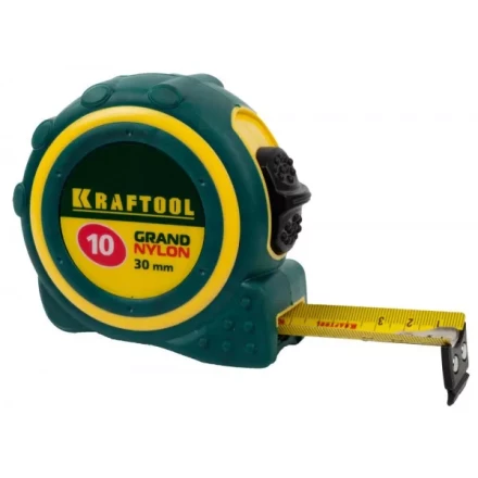 Рулетка KRAFTOOL &quot;GRAND&quot;, двухкомпонентный корпус, двусторонняя шкала, нейлоновое покрытие, 10мх30мм 3412-10_z01 купить в Кургане