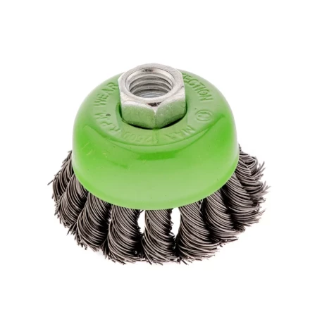 Щетка для УШМ, 65 мм, М14, &quot;чашка&quot;, крученая проволока 0.5 мм Сибртех 746207 купить в Кургане