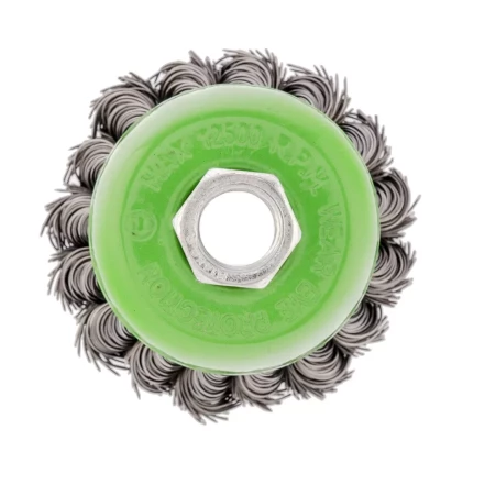 Щетка для УШМ, 65 мм, М14, &quot;чашка&quot;, крученая проволока 0.5 мм Сибртех 746207 купить в Кургане