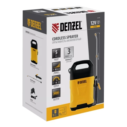 Опрыскиватель аккумуляторный Denzel D-5LI, 5 л, Li-Ion акк., 12 В, 2 Ач 64790 купить в Кургане