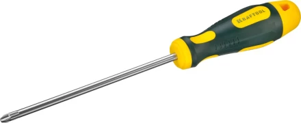 Отвертка KRAFTOOL, Cr-Mo-V сталь, двухкомпонентная противоскользящая рукоятка, PH, №3x150мм 250072-3-150 купить в Кургане