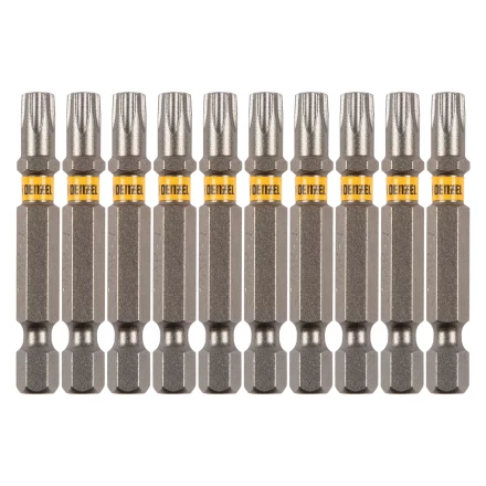 Бита TX 30х50, сталь S2, шестигранный профиль, 10 шт. Е 6,3 Denzel 11671 купить в Кургане