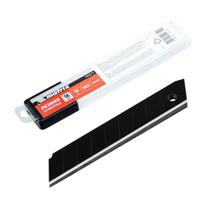 Лезвия, 18 мм, сталь SK5, black, 10 шт Matrix 793377 купить в Кургане