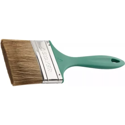 Кисть плоская STAYER "LASUR-EURO", смешанная (натуральная и искусственная) щетина, пластмассовая ручка, 100мм 01081-100 купить в Кургане