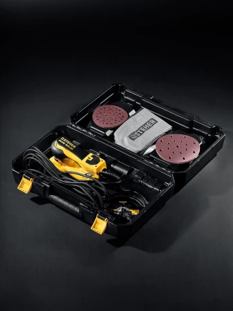 STEHER BOS-50 Duo, d125 / d150 мм, 5.0 мм, 350 Вт, бесщеточная орбитально-шлифовальная машина, кейс (BOS-50) купить в Кургане