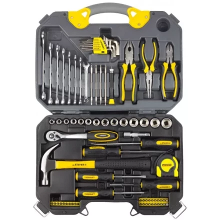 Набор инструментов STAYER &quot;PROFI&quot; универсальный, высококачественная CRV сталь, хромированное покрытие, 78 предметов 27710-H78 купить в Кургане