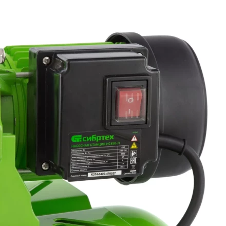 Насосная станция НС650-П, 650 Вт, напор 37 м, 3200 л/ч, ресивер 19 л Сибртех 97247 купить в Кургане