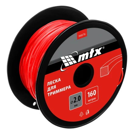 Леска для триммера квадрат 2,0 мм х 160 м, на катушке //MTX 96876 купить в Кургане