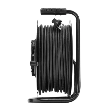 Удлинитель силовой 50 м, 16А, тип УХз16, ПВС 3 x 2.5 мм, на стальной катушке, 4 розетки Сибртех 95874 купить в Кургане