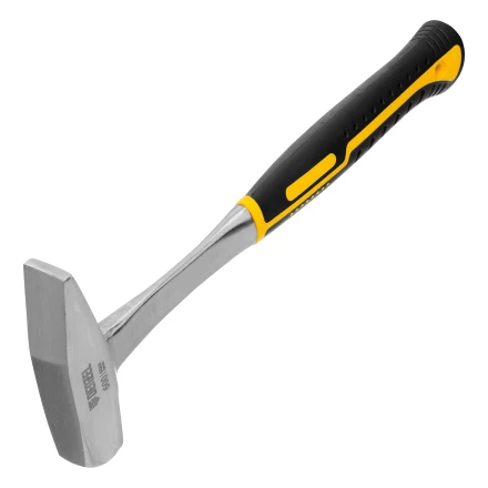 Молоток слесарный 600 г, цельнометаллический, двухкомпонентная рукоятка Denzel 10404 купить в Кургане