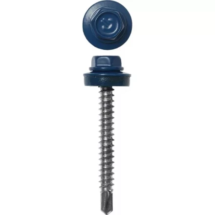 Саморезы ЗУБР окраш., RAL 5005 синий насыщен., для крепл. кров. матер. к дерев. обреш., 4.8x80мм, 140шт 4-300315-48-080-5005 купить в Кургане