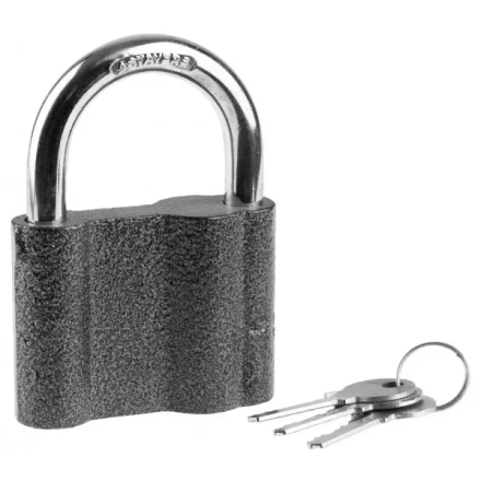 Замок STAYER &quot;MASTER&quot; навесной, металлический корпус, с закаленной дужкой, в коробке, 80мм 37145-80 купить в Кургане