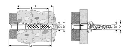 Дюбели универсальные с бортиком с саморезами пакет серия МАСТЕР купить в Кургане