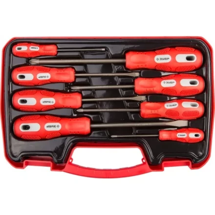 Набор отверток ЗУБР &quot;МАСТЕР&quot;, хром-ванадиевая сталь, эргономичная двухкомпонентная рукоятка, 8шт 25235-H8 купить в Кургане